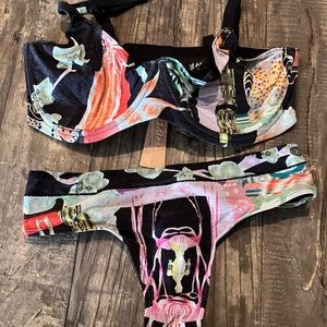 SKIMS SUMMER MESH Orchid Cabinet BRA + THONG set NEW! 38dd + XL